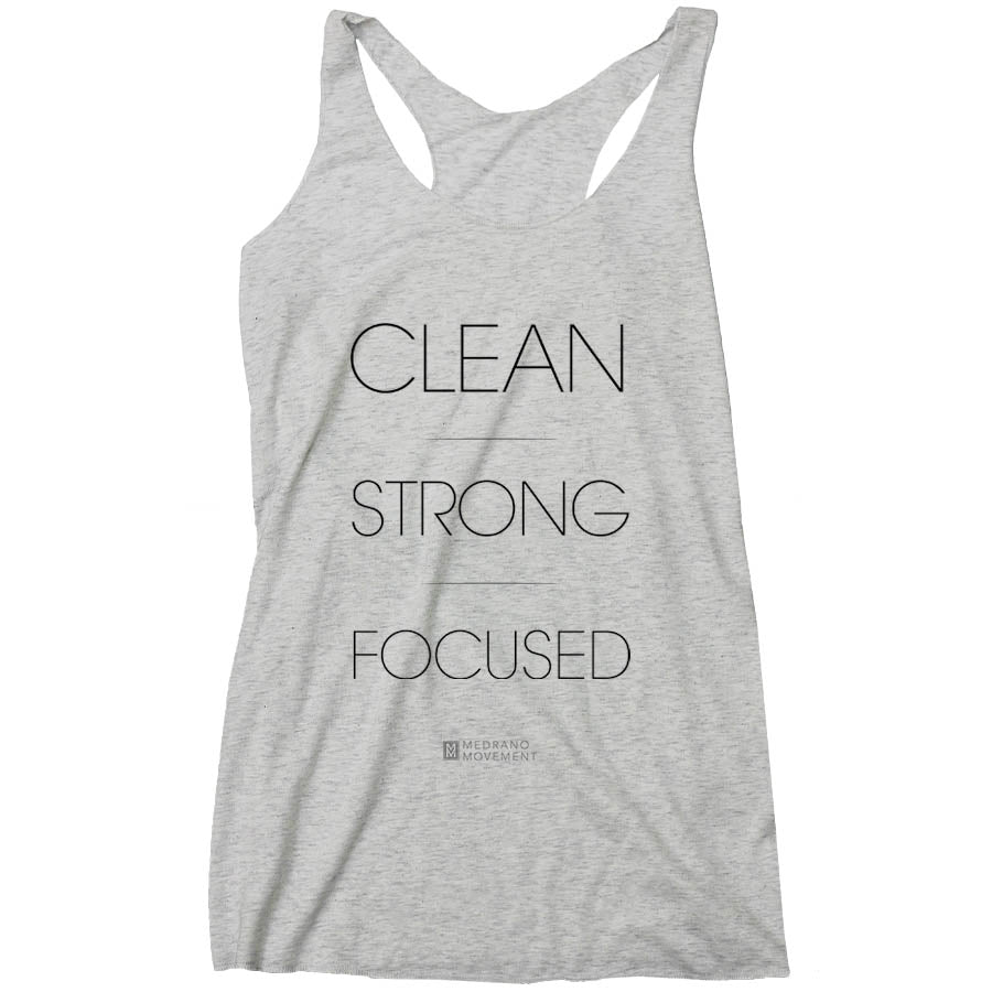 Clean Strong Focused Racerback Tank (Ladies)