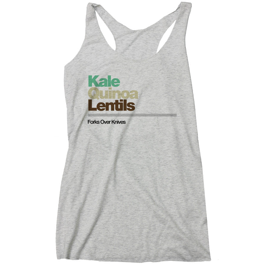 Forks Over Knives - Kale Quinoa Lentils Racerback Tank (Ladies)