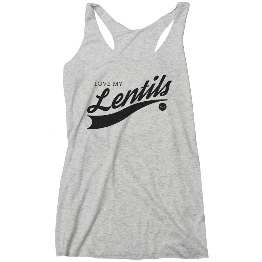 Forks Over Knives - Love My Lentils Racerback Tank (Ladies)