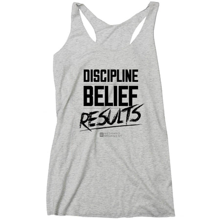 Discipline Belief Results Racerback Tank (Ladies)