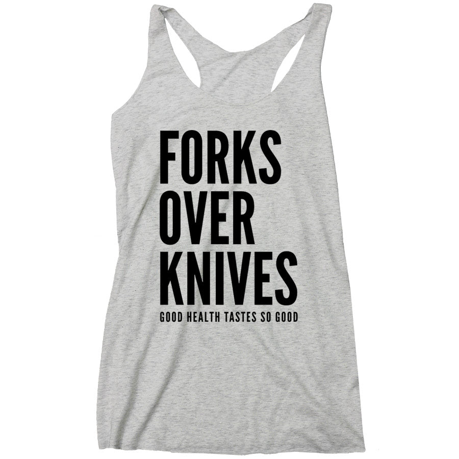 Forks Over Knives - Stack Racerback Tank (Ladies)